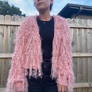 American Threads Pink Shaggy Jacket